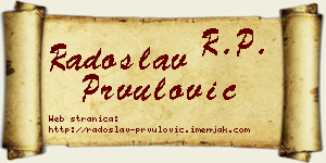 Radoslav Prvulović vizit kartica